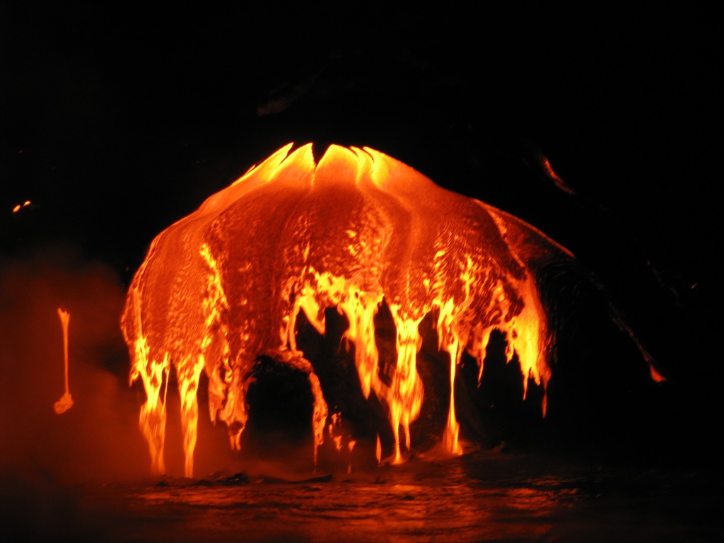 Volcano Photo Of The Week By Kaylash Lava Flowing Into The Ocean From Kilauea Volcano Hawaii