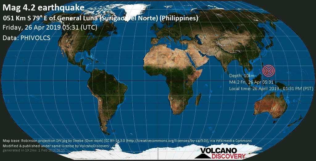 light mag 4 2 earthquake 051 km s 79 e of general luna - fortnite buchstaben karte