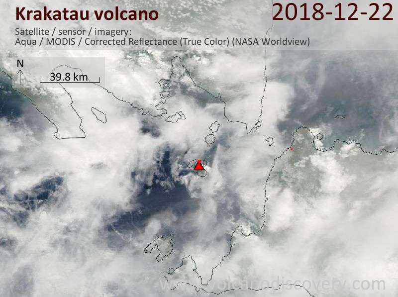 Krakatau volcano Volcanic Ash Advisory: ERUPTION TO FL550 OBS MOV TO SW. / VolcanoDiscovery