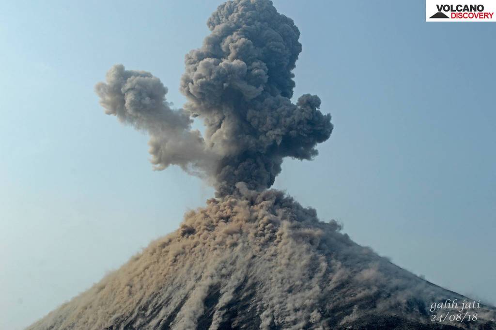 Anak Krakatau volcano Sunda Strait, Indonesia: continuous explosive activity remains, field 