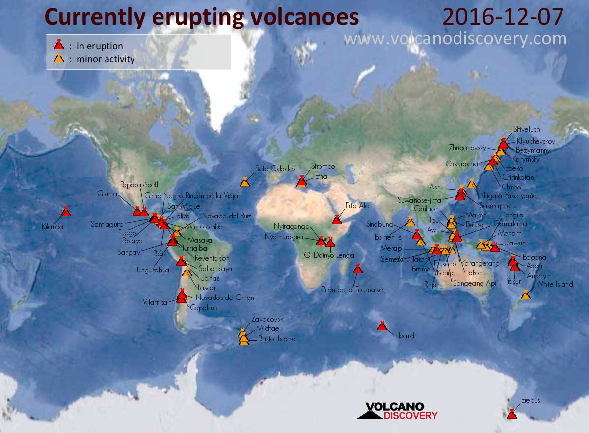 Volcanic activity worldwide 7 Dec 2016: Pacaya volcano, Dukono, Turrialba, Sabancaya, Cayambe, Copah... - VolcanoDiscovery